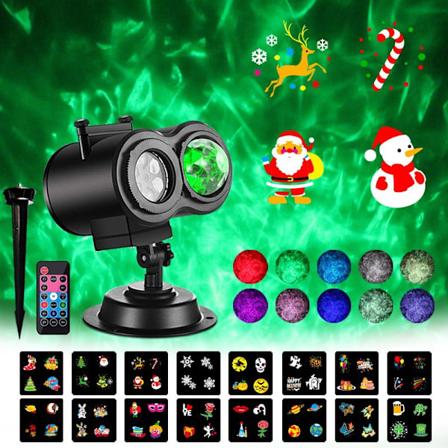 Halloween- og Juleprojektorlys, Utendørs Juleprojektor, 2 i 1 HD-effekt Mønster Høytids Projektorlys med Fjernkontroll