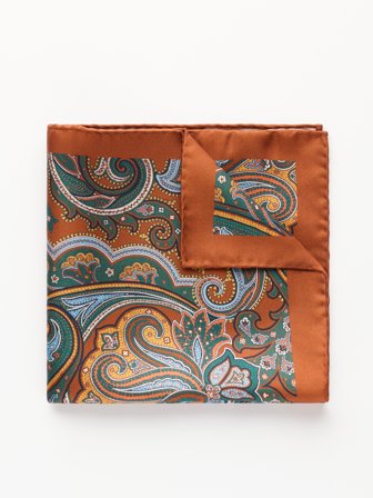John Henric Men's Oranges Einstecktuch Paisley Size Onesize