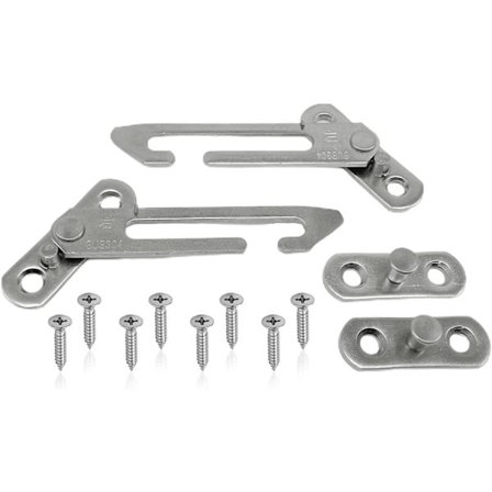 2 stk. vinduesbegrænser, UPVC vindueslås, rustfrit stål vinduesbegrænser, rustfrit dørstop sikkerhedslås, med skruer