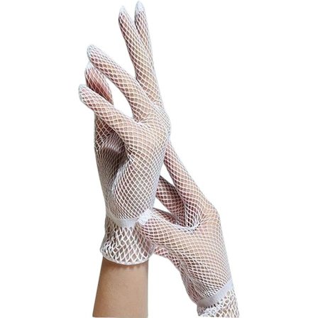 Hvite - Fiskegarn Blonde Hansker - Lange Mesh Hansker