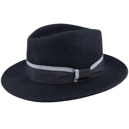 MJM Hats - Black fedora Kapelusz - Job W 1 Wool Felt Black Fedora @ Hatstore