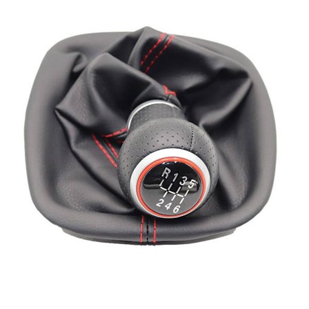 5 / 6 Växlad Bil Växelspaksknopp Med A3-knopp 12mm För VW Passat B5 B5.5 1998-2004 B5 FL (00-05) 3B B5 3B2 3B5 1996-2000-6 HS-020 röd linje
