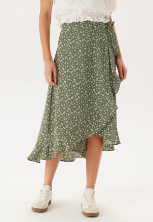 BUBBLEROOM - Midi Wrap Skirt - S