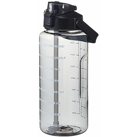 2 litran vesipullo, jossa merkki ja pilli, suuri vesipullo kahvalla, uudelleenkäytettävä, vuototiivis vesipullo retkeilyyn, matkustamiseen, 