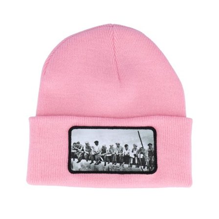 Public Domain - Rosa cuff Beanie - Lunch Atop A Skyscraper Beanie Classic Pink Cuff @ Hatstore