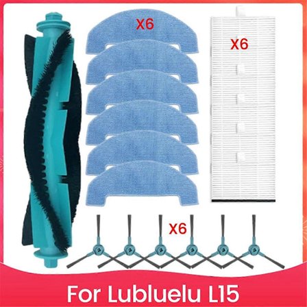 Lubluelu L15 -imurin varaosat, pääharja, sivuharjat, suodattimet, robotti-imuri