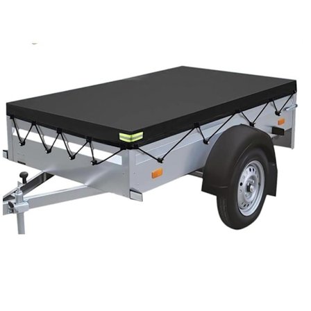 Polyester/PVC presenning til fladvognstrailer 214 x 122 x 13 cm Sort