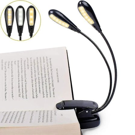 Oppladbar 14 LED Boklys, Notestativlampe, 3 Lysstyrke Lys