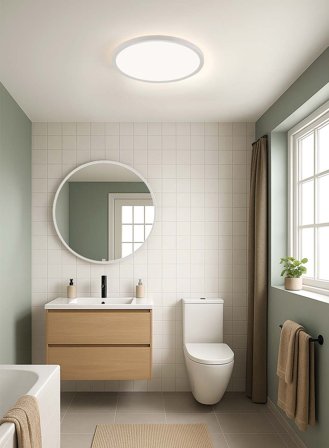 Luna taklampe m/baklys 3-step IP54 Ø30 - hvit
