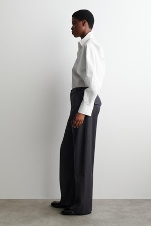 COS Women's Pantaloni In Misto Lana Dal Taglio Barrel in Grigio