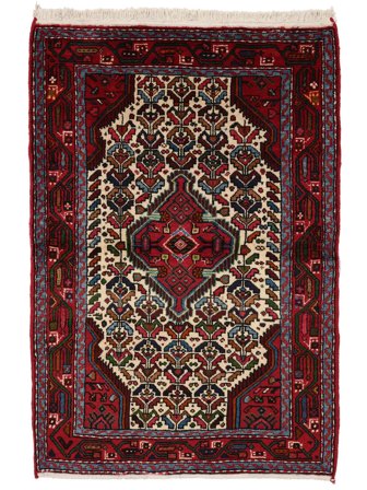 110X155 Tapis D'orient Hamadan Noir/Rouge Foncé (Laine, Perse)