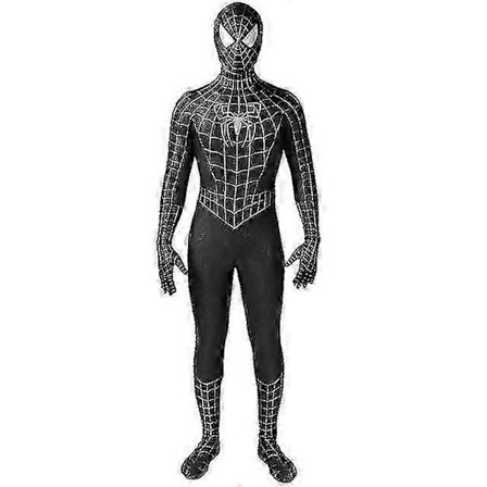Sort/Rød Tobey Maguire Spiderman Kostume - Perfekt til Cosplay Halloween (Voksne/Børn)