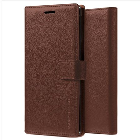 VRS Design ægte læder Stand for Galaxy Note 10 - Brun