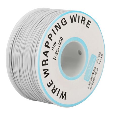 1 rull WiRe-vikling Enkel kobbertråd 30AWG kabel 0,25 mm kjernediameter (hvit)