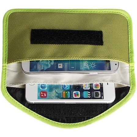 Stor Faraday-taske, WiFi/GSM/LTE/NFC/RF-signalblokeringslomme til mobiltelefoner, kreditkort, bilnøgler, nøglefri adgangsnøgle - Grøn