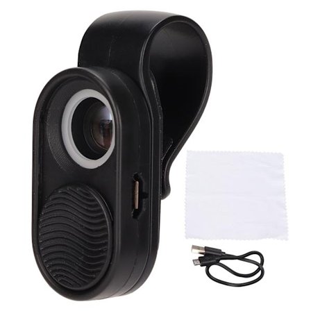 100X Puhelimen Mikroskooppi iPhone-älypuhelimille ja Tableteille Kannettava Mini Taskumikroskooppi LED-valoilla