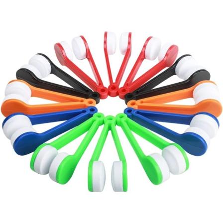 12 stk Mini Brillerens Rengjøring, Mikrofiber Briller Børste Rengjøring De