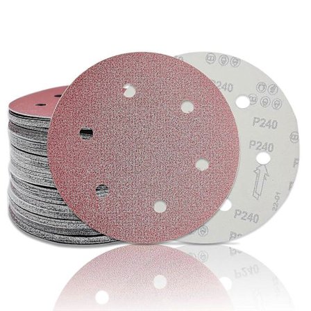 225 mm Slibepapir 40 Korn 6 Huller, Velcro 225 mm Slibeplader