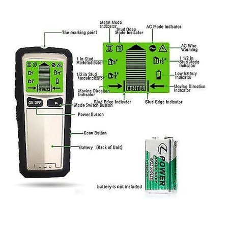 Väggskanner för att hitta reglar, eldosor och levande ledningar