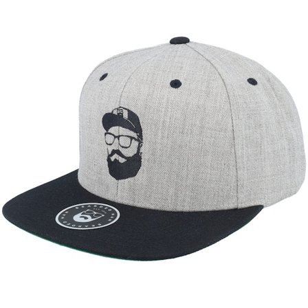 Bearded Man - Grå snapback Caps - Cap Man Grey/Black Snapback @ Hatstore