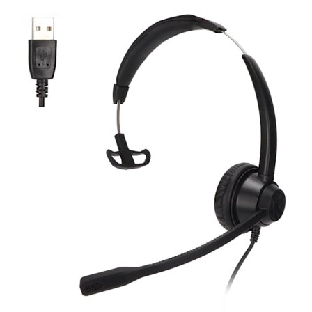 USB Brusreducerande Mikrofon Business Headset Enkelt Öra Call Center Hörlurar