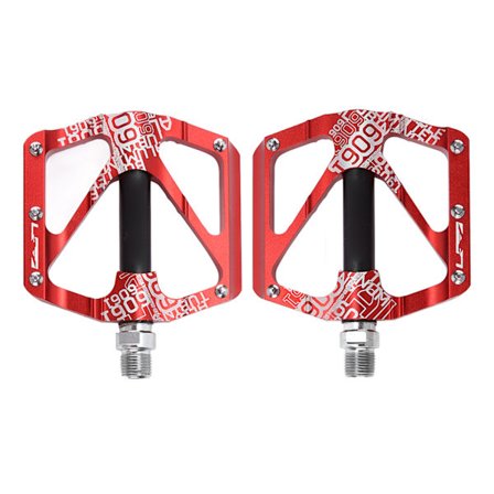 ENLEE 2 st Mountainbike Pedaler Cykel Aluminiumlegering Lager Pedal Ultralätt Palin Anti Slip PedalRöd