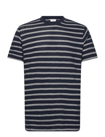 Lindbergh | Striped Structured O-Neck Tee S/S | S