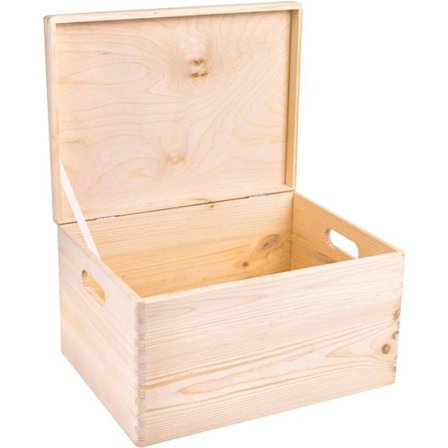 Creative Deco puinen säilytyslaatikko 40x30x24cm | Luonnollinen Maalaamaton | Box Large Crate Chest Trunk Tool