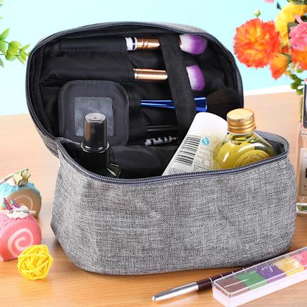 Multifunktionell Kosmetisk Sminkväska Reseväska Toalettartiklar Organiserare Grå