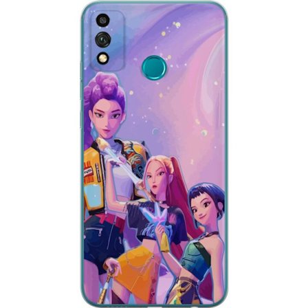 Kompatibelt Mobildeksel til Honor 9X Lite Futuristiske popdamer i neonfarger med magiske detaljer mot en drømmeaktig galaksebakgrunn