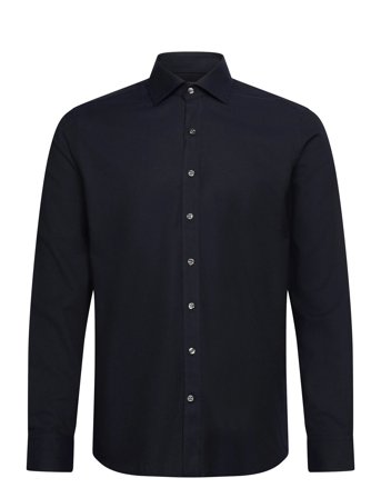 Oscar Jacobson Reg Fit Cut Away Brushed Flannel - Navy - 43