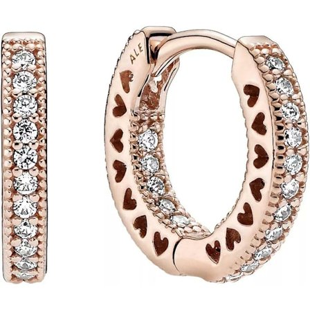 PANDORA Signature Sydänmuotoiset Pavé-korvarenkaat