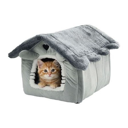 Kattehulehus med plystag og skridsikker bund