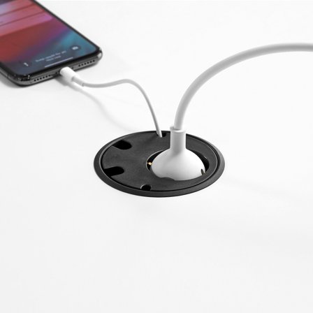 Verteilerpunkt für Schreib- und Konferenztische, 1 Anschluß, schwarz