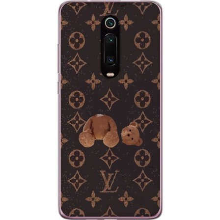 Kompatibelt Mobildeksel til Xiaomi Xiaomi Mi 9T Pro Luksuriøst monogramsmønster med ødelagt teddybjørn i mørk moteestetikk
