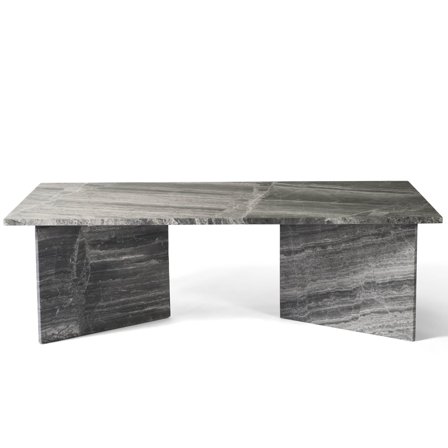 Vega Marmor Sofabord, River Grey Marmor, 140x70x42cm - Solidt & Eksklusivt Marmorbord med Autentisk Mønster - Perfekt til Daglig Brug i Stuen