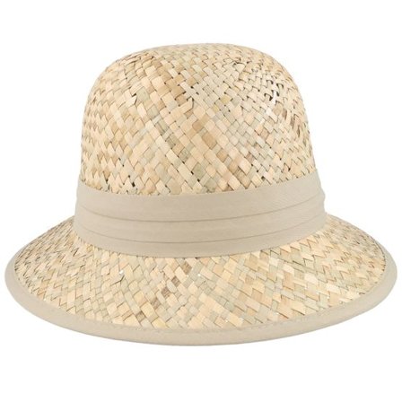 Seeberger - Beige straw Hatt - Seegrass Small Bell Natural Straw Hat @ Hatstore