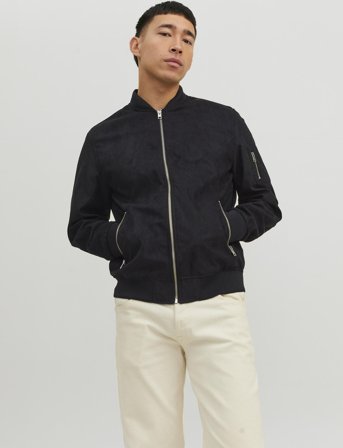 Jack & Jones Jjerocky Faux Suede Bomber Noos - Black - M