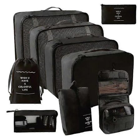 Rejse Pakke Kuber, Multifunktionelt 9 stk./sæt Bagage Organizer Vandtæt Kompressions Kuffert Essentiel Taske