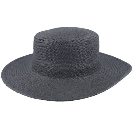Headster - Schwarz Straw Hut - Kids Take Cover Black Straw Hat @ Hatstore