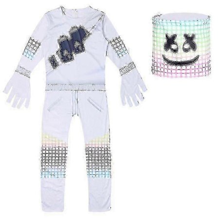 Lasten teini-ikäisen DJ Marshmello -naamio jumpsuit-asu A