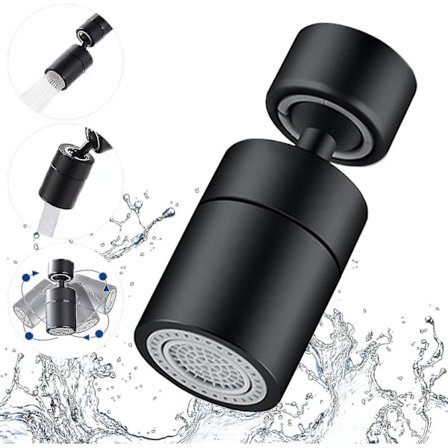 Starlight-haneudluftningsanordning, 360 graders drejelig, 2 tilstande justerbar køkkenhane filter boble til køkken badeværelse, 22mm indvendigt gevind