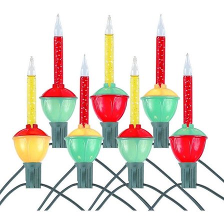 7 ljusa traditionella set, röda och gula med silver