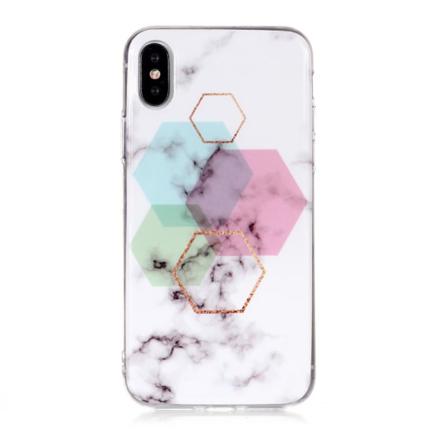Iphone Xs/x Marmorskal Med Pentagonmotiv