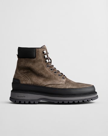 GANT Herren Clafton Lace-Up Stiefel aus Veloursleder (42) Grau