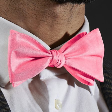 Screaming Light Pink Basic Self-Tie Bow Tie for Men - Self-tie bow ties