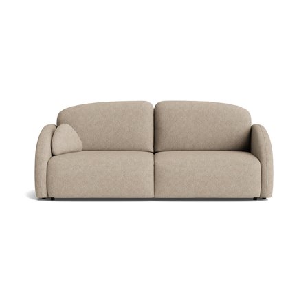 Salerno 3-Sitzer-Schlafsofa mit Stauraum, Bettfunktion, Aragon Grau/Beige, moderne Optik, Nozag-Federung, komfortabler PU-Schaum, 93cm Tiefe
