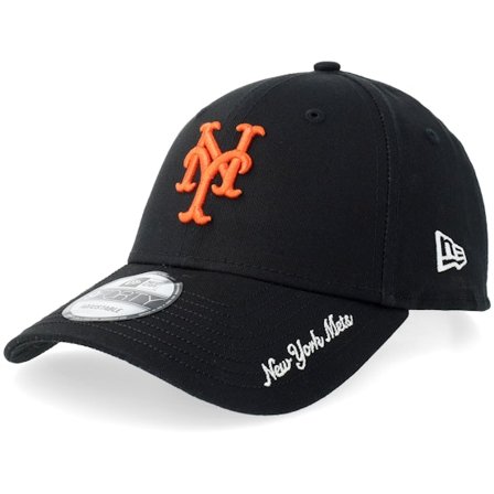 New Era - MLB Preto adjustable Boné - New York Mets Visor Script 9FORTY Black Adjustable @ Hatstore