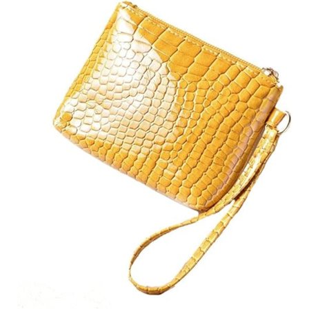 Kätevä lyhyt kolikkopussi vetoketjulla Lompakko Kolikkopussi Avainperä naisille naisille ja miehille (keltainen) 11,5*9*2,5 cm