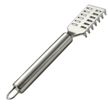 Fisk Skallfjerner Stålrenser Skrape Kjøkkenverktøy Ny R1u Skreller .(sølv)(1 stk)